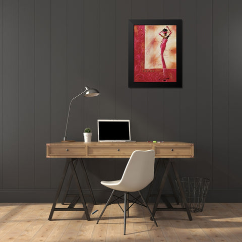 Allez venez danser I Black Modern Wood Framed Art Print by Johanna
