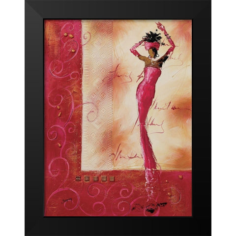 Allez venez danser I Black Modern Wood Framed Art Print by Johanna