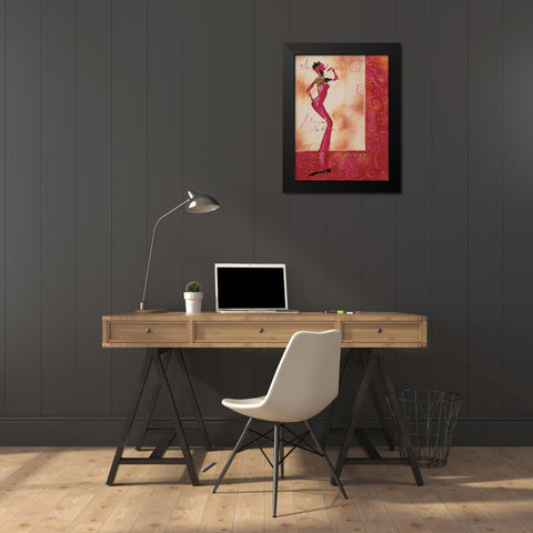 Allez venez danser II Black Modern Wood Framed Art Print by Johanna