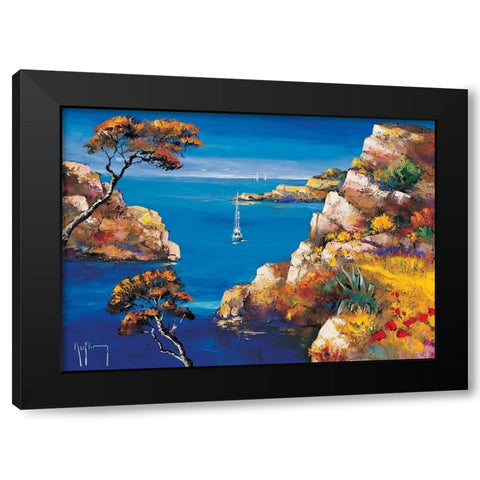 Le bateau de peche Black Modern Wood Framed Art Print by Keiflin, Roger