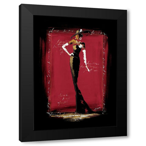 Elegantes I Black Modern Wood Framed Art Print by Johanna