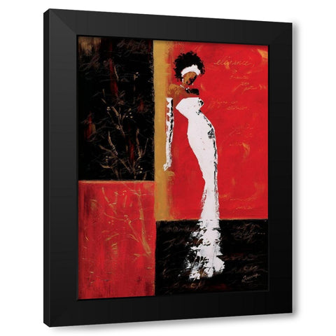 En rouge et or I Black Modern Wood Framed Art Print with Double Matting by Johanna