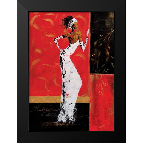 En rouge et or II Black Modern Wood Framed Art Print by Johanna
