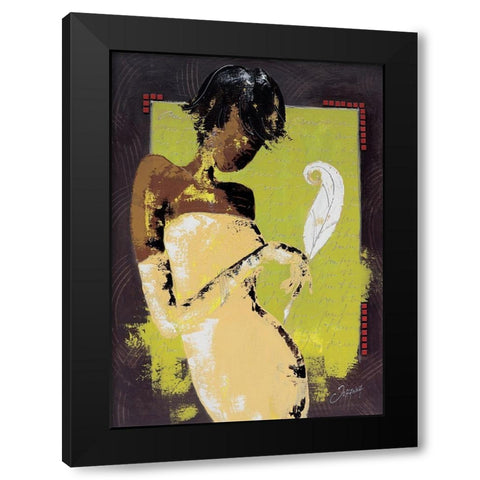 La lettre damour I Black Modern Wood Framed Art Print by Johanna