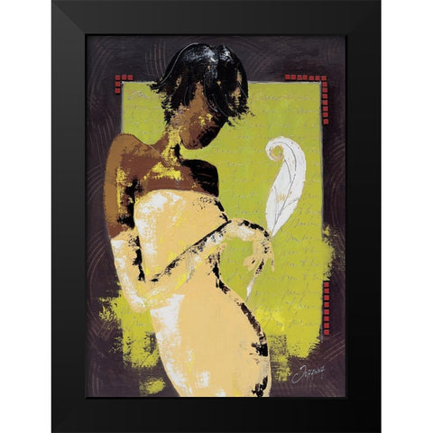La lettre damour I Black Modern Wood Framed Art Print by Johanna