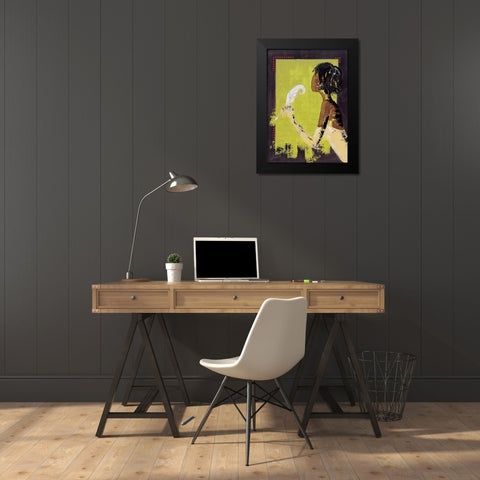 La lettre damour II Black Modern Wood Framed Art Print by Johanna