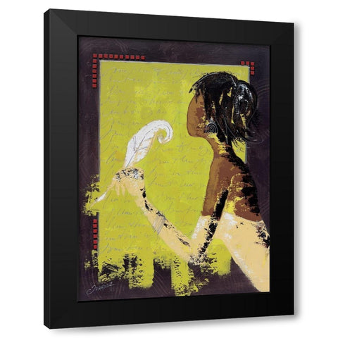La lettre damour II Black Modern Wood Framed Art Print with Double Matting by Johanna