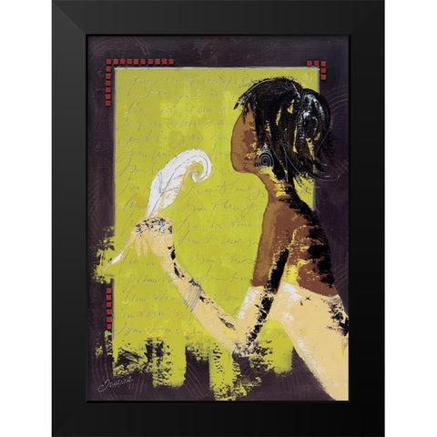 La lettre damour II Black Modern Wood Framed Art Print by Johanna
