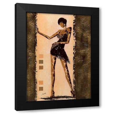 Audacieuse II Black Modern Wood Framed Art Print with Double Matting by Johanna
