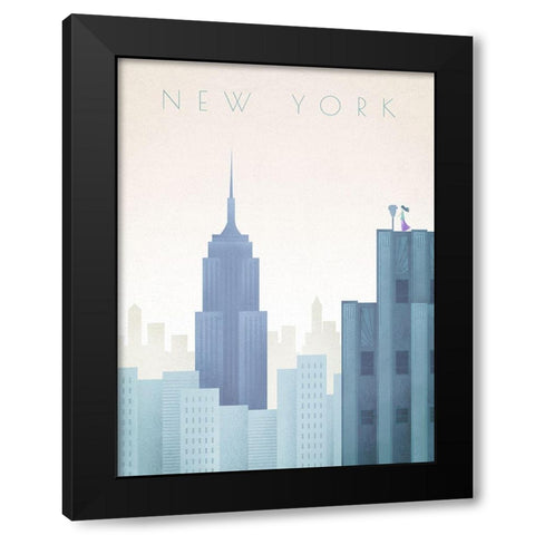New-York Black Modern Wood Framed Art Print by Atelier Editions Braun