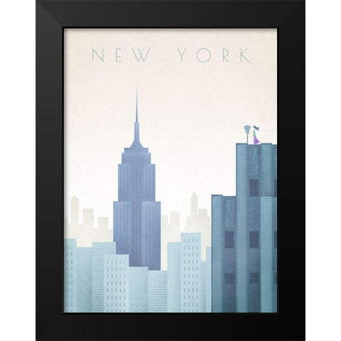 New-York Black Modern Wood Framed Art Print by Atelier Editions Braun