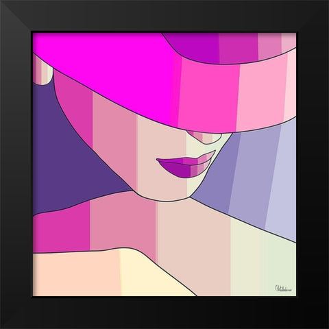 Girl with Purple Hat I Black Modern Wood Framed Art Print by Medeiros, Celito