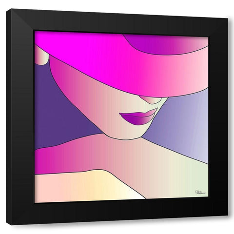 Girl with Purple Hat II Black Modern Wood Framed Art Print with Double Matting by Medeiros, Celito