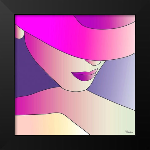 Girl with Purple Hat II Black Modern Wood Framed Art Print by Medeiros, Celito