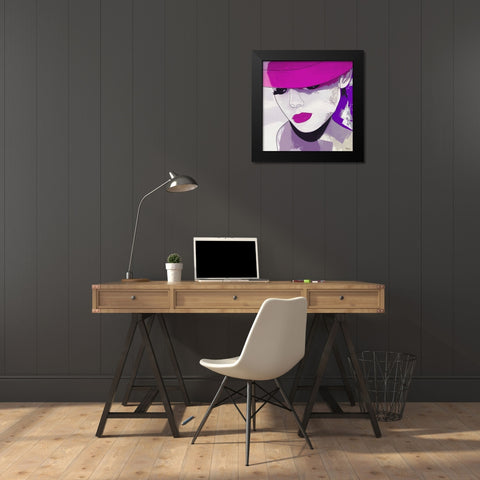 Girl with Purple Hat III Black Modern Wood Framed Art Print by Medeiros, Celito