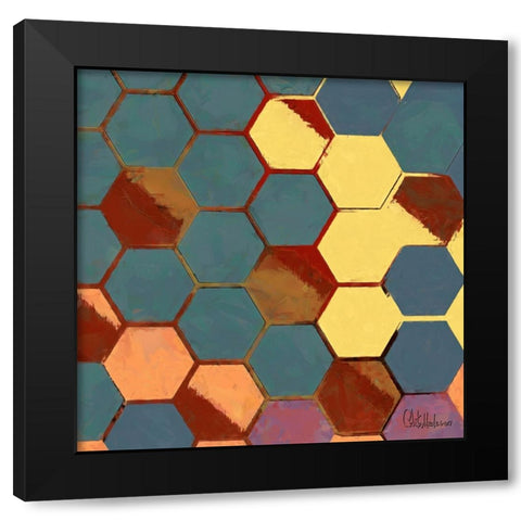 A Game with Abstract Shapes XIX Black Modern Wood Framed Art Print with Double Matting by Medeiros, Celito