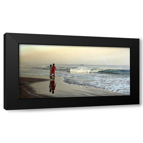 By the Sea Black Modern Wood Framed Art Print by Adamov, Alexey