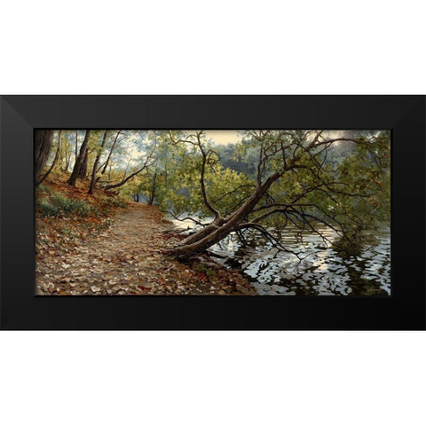 Autumn in Caricino Black Modern Wood Framed Art Print by Adamov, Alexey