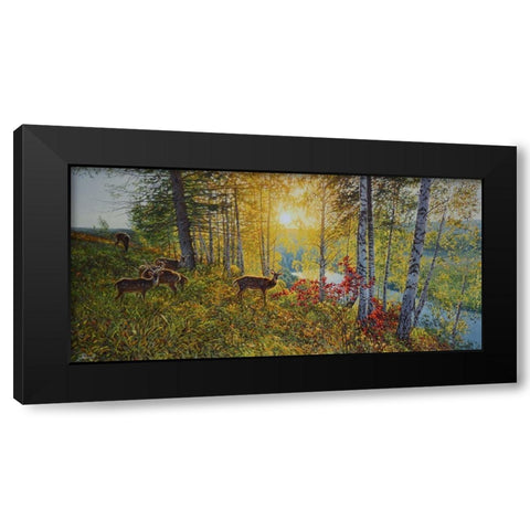 Autumn Day Black Modern Wood Framed Art Print with Double Matting by Adamov, Alexey