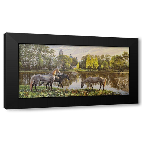 The Morning Black Modern Wood Framed Art Print with Double Matting by Adamov, Alexey