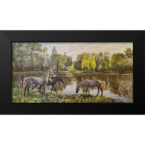 The Morning Black Modern Wood Framed Art Print by Adamov, Alexey