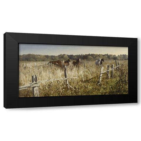 On the Field Black Modern Wood Framed Art Print with Double Matting by Adamov, Alexey