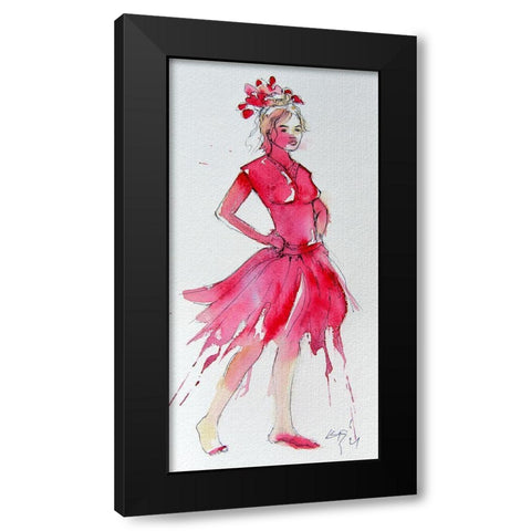 Girl in Red Black Modern Wood Framed Art Print by Kovacs, Anna Brigite