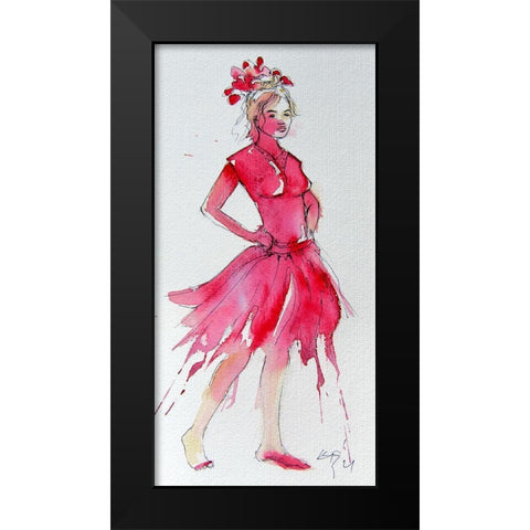 Girl in Red Black Modern Wood Framed Art Print by Kovacs, Anna Brigite