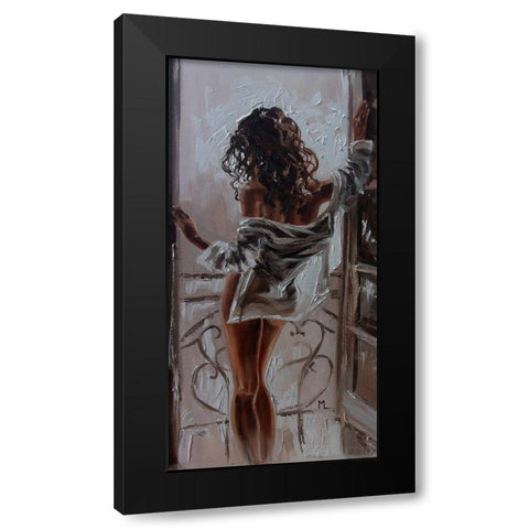 I am Waiting for You Black Modern Wood Framed Art Print with Double Matting by Luniak, Monika
