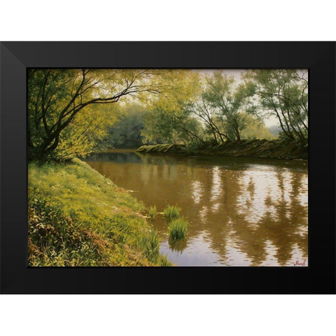Sunshine Day Black Modern Wood Framed Art Print by Adamov, Alexey