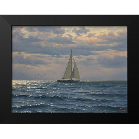 Wrong Wind Black Modern Wood Framed Art Print by Adamov, Alexey