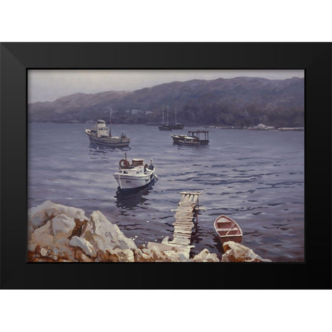 In the Bay Black Modern Wood Framed Art Print by Adamov, Alexey