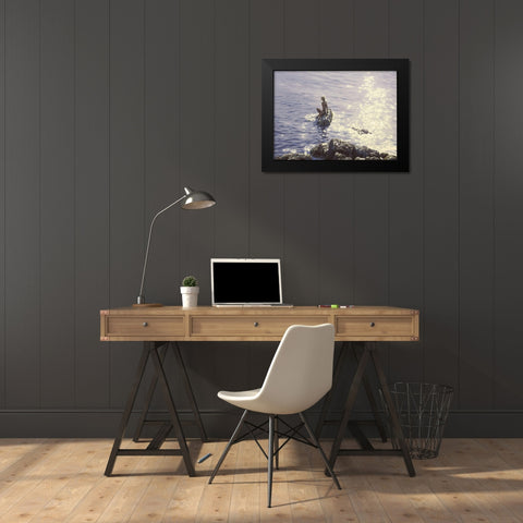 Mermaid by Sunshine Water Black Modern Wood Framed Art Print by Adamov, Alexey