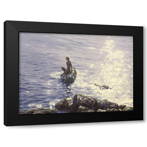 Mermaid by Sunshine Water Black Modern Wood Framed Art Print by Adamov, Alexey