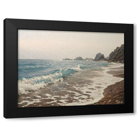 The Surf Black Modern Wood Framed Art Print by Adamov, Alexey
