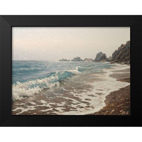 The Surf Black Modern Wood Framed Art Print by Adamov, Alexey