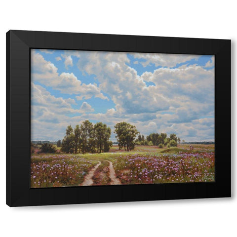 The Way Black Modern Wood Framed Art Print with Double Matting by Adamov, Alexey