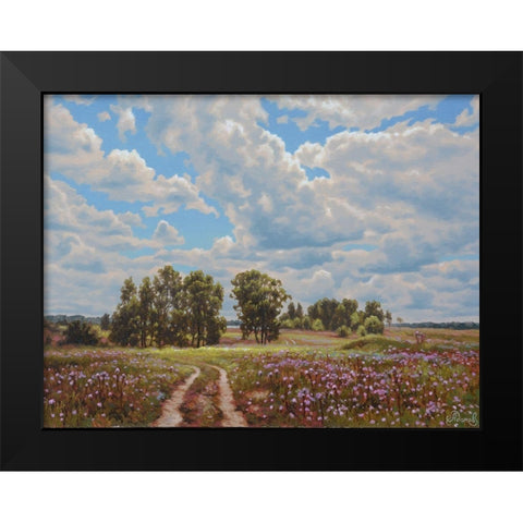 The Way Black Modern Wood Framed Art Print by Adamov, Alexey