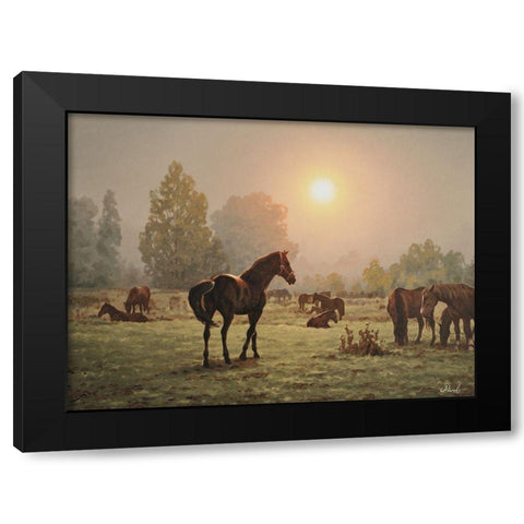 Satisfaction Black Modern Wood Framed Art Print by Adamov, Alexey
