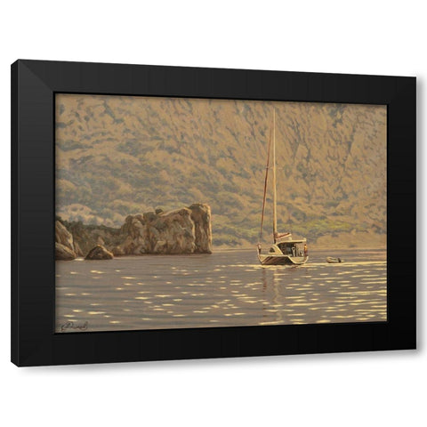 Near Gurzuf Black Modern Wood Framed Art Print by Adamov, Alexey