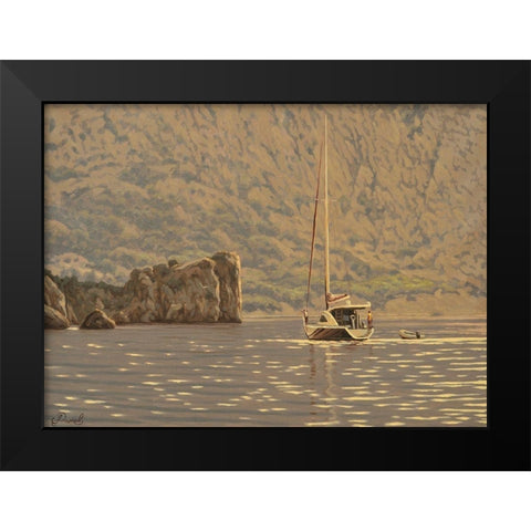 Near Gurzuf Black Modern Wood Framed Art Print by Adamov, Alexey