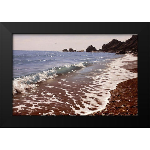 Wave Black Modern Wood Framed Art Print by Adamov, Alexey