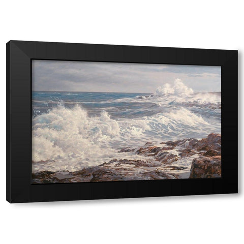 By Foam Water Black Modern Wood Framed Art Print with Double Matting by Adamov, Alexey