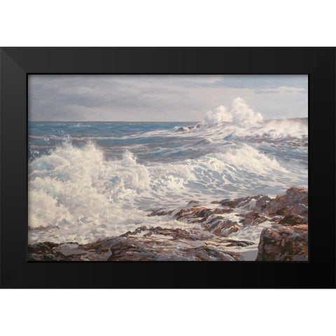 By Foam Water Black Modern Wood Framed Art Print by Adamov, Alexey