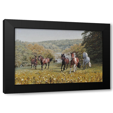 Enjoy the Space Black Modern Wood Framed Art Print with Double Matting by Adamov, Alexey