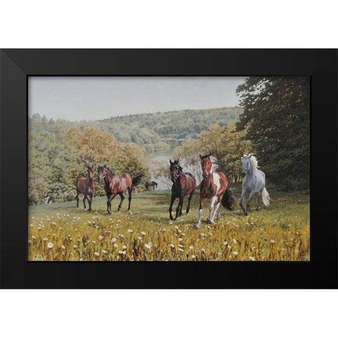 Enjoy the Space Black Modern Wood Framed Art Print by Adamov, Alexey