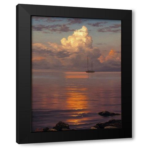The Clouds Black Modern Wood Framed Art Print by Adamov, Alexey