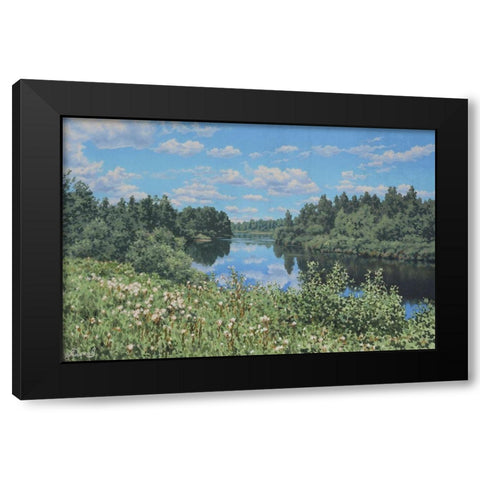 Landscape Black Modern Wood Framed Art Print by Adamov, Alexey