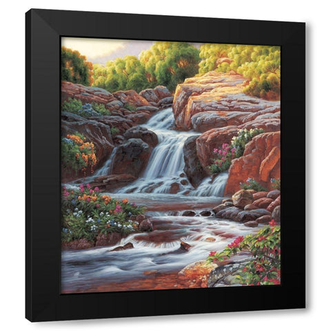 Waterfall I Black Modern Wood Framed Art Print with Double Matting by Smith, Ethan