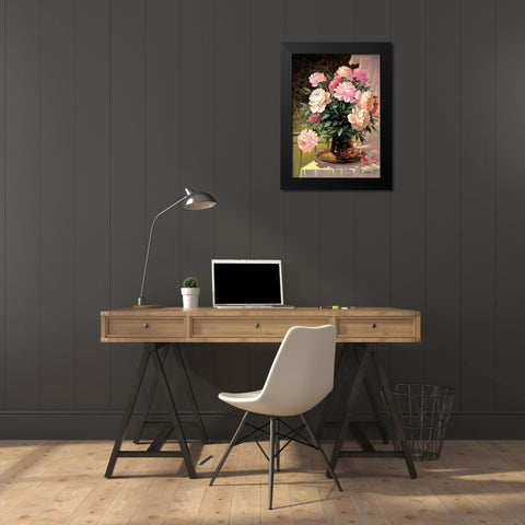 Penies Black Modern Wood Framed Art Print by Artov, Sergei